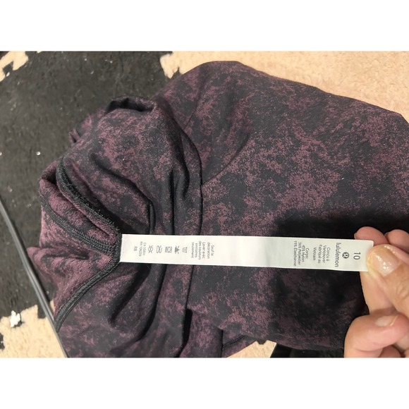 Lululemon Align High Rise Pants Size 10 Black Purple Leggings gym athleisure - Picture 7 of 9